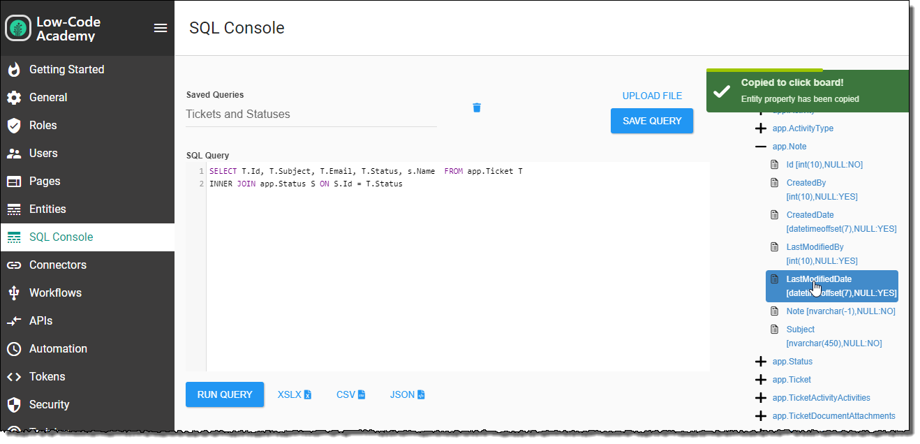 SQL Console